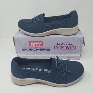 Skechers Relaxed Fit Shoes Womens Size 8.5 Blue New Cool Slip On Memory Foam